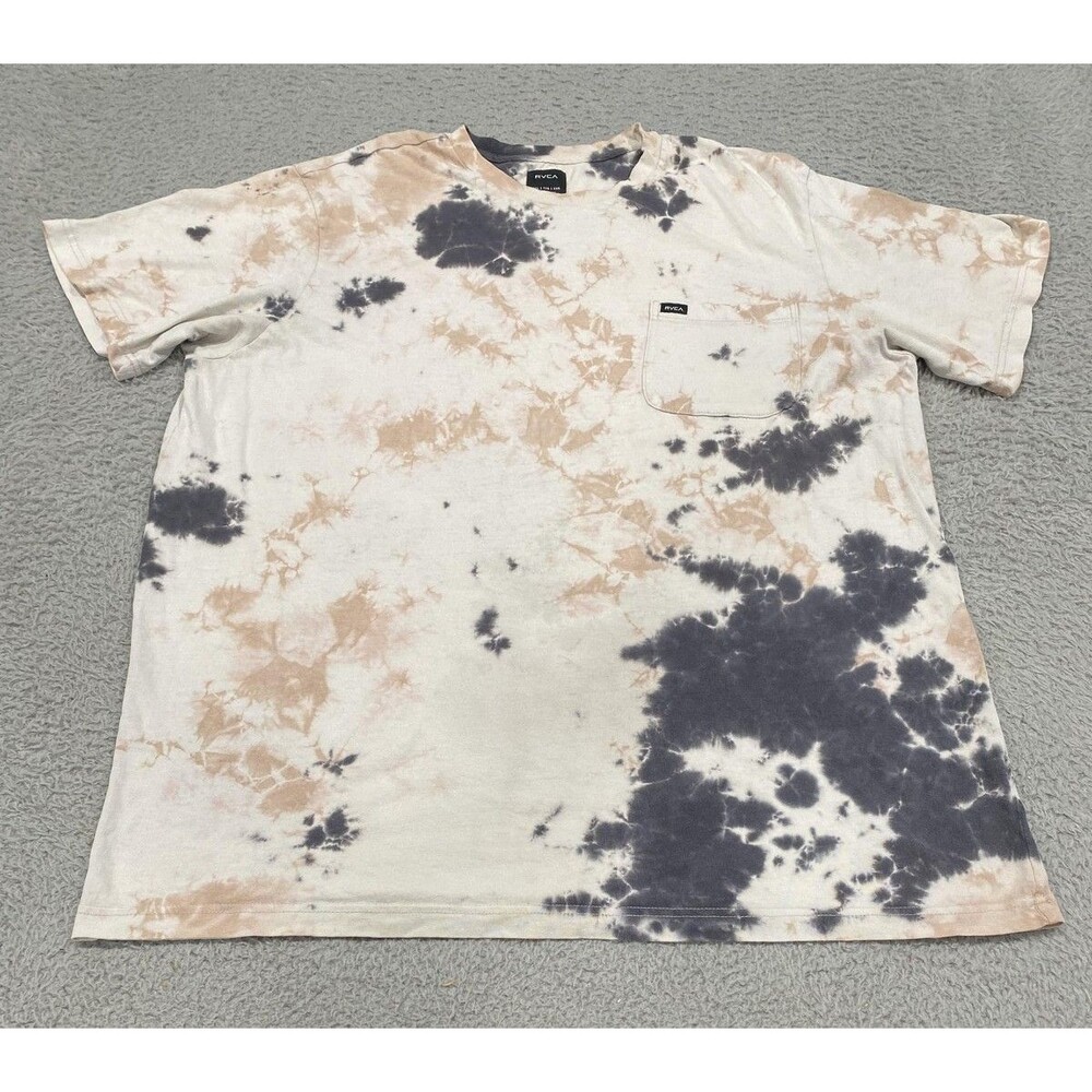 RVCA Shirt Mens 2XL Multicolor Tie Dye Pocket Crewneck Casual Tee Streetwear